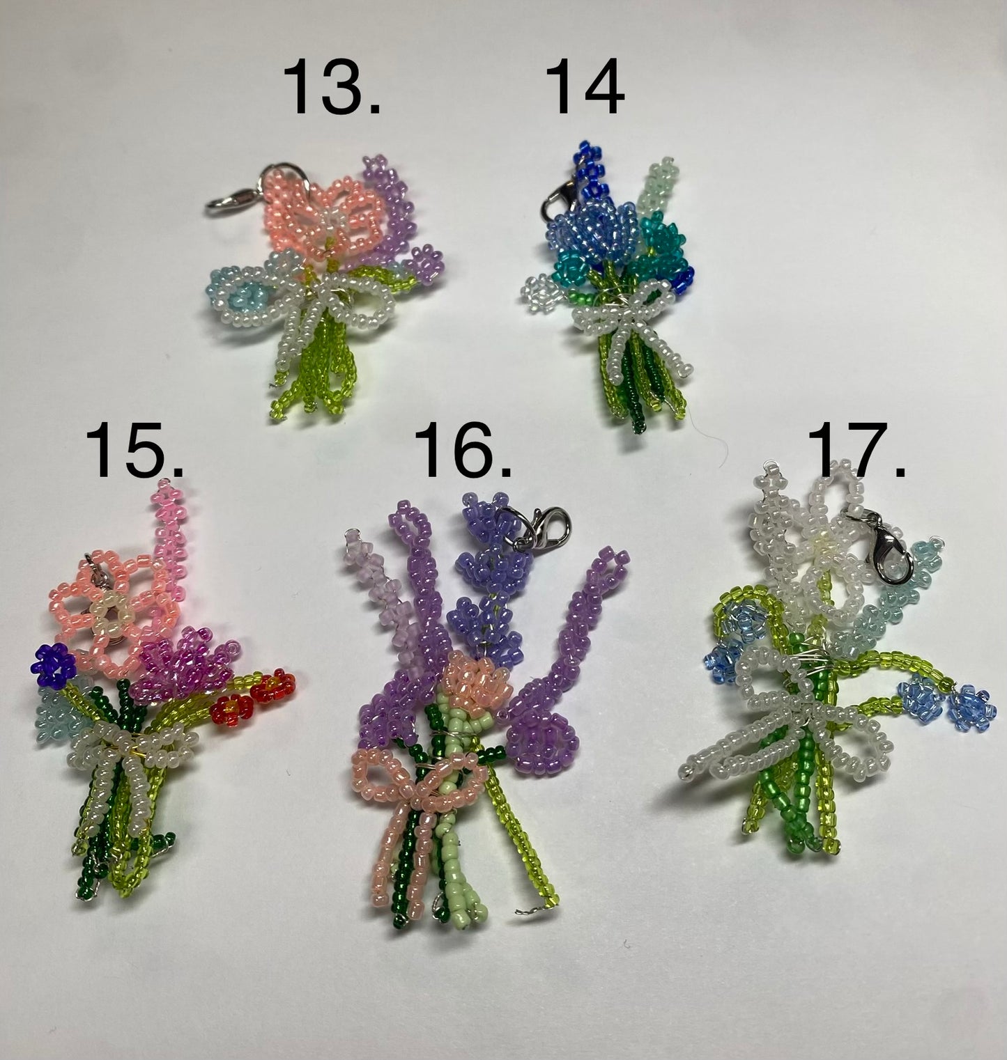 Flower bouquet keychains