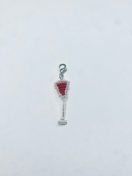 Beaded wine glass keychains 