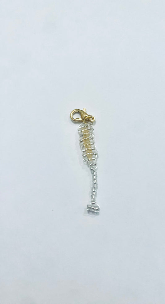 Beaded Champagne￼ glass ￼keychain ￼