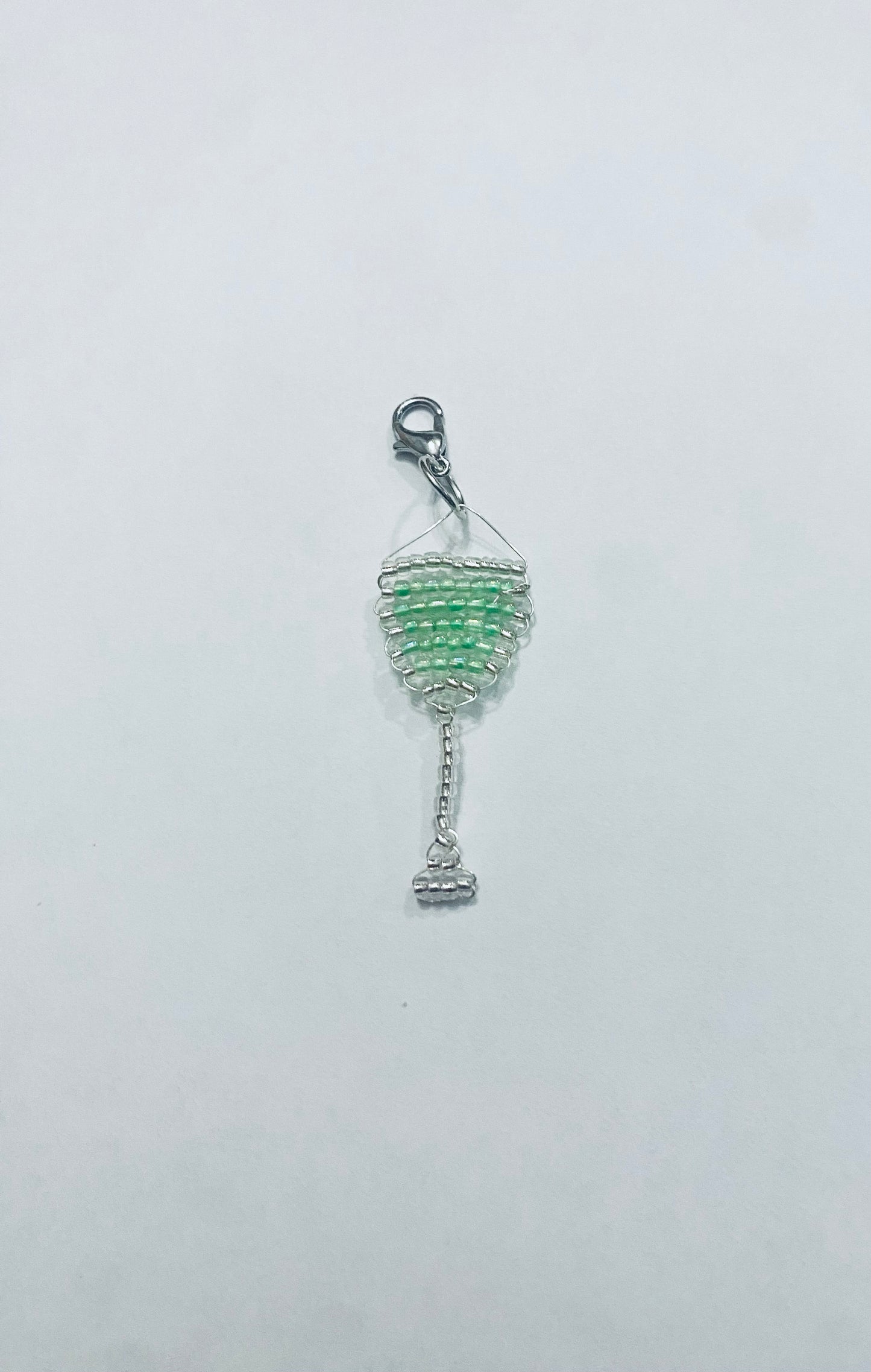Beaded margarita glass keychain ￼