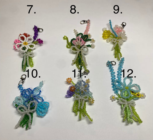 Flower bouquet keychains