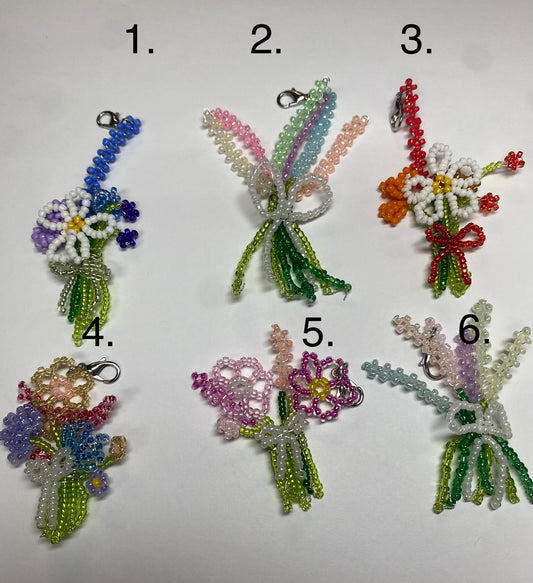 Flower bouquet keychains